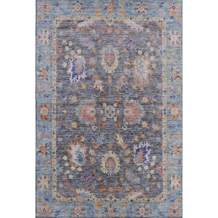 10' X 14' Oriental Washable Area Rug With UV Protection (717971) - Gray / Copper