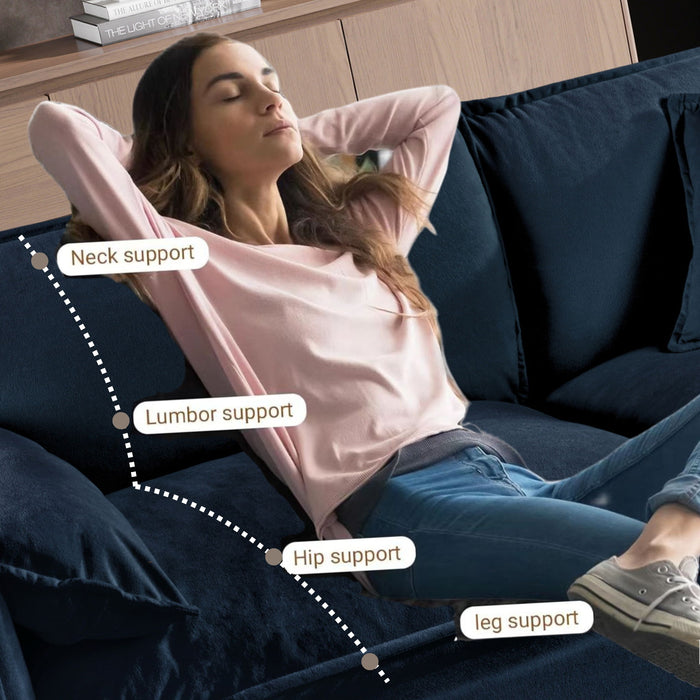 Modern Comfy Deep Seat Modular Sectional Sofa Cloud Couch With Ottoman