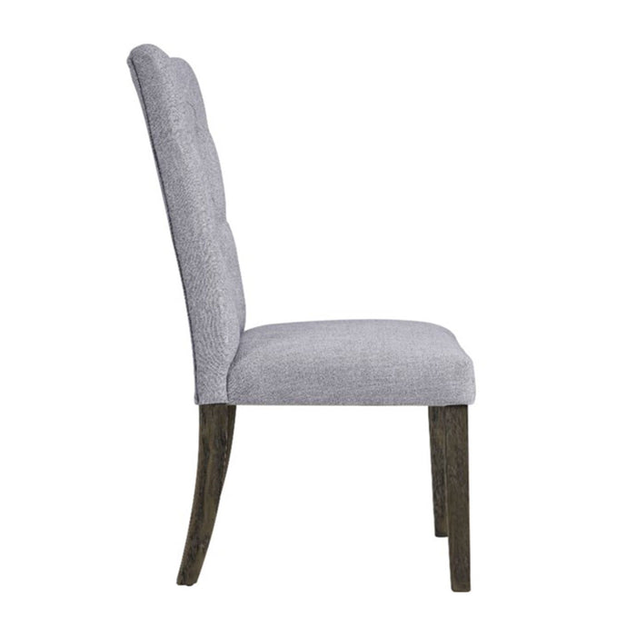 Tufted Fabric Dining Side Chairs (Set of 2) - Gray