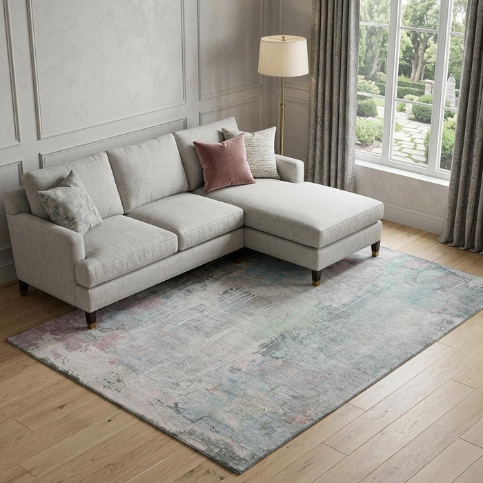 10' X 14' Abstract Washable Area Rug With UV Protection (692136) - Blue / Green / Gray