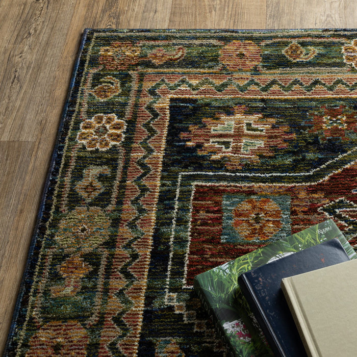 10' X 13' Tribal Area Rug (576330) - Blue / Brown / Green