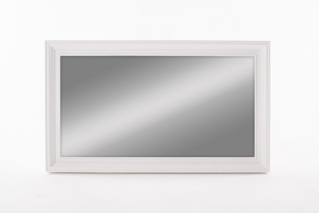 28" Rectangle Wall Mounted Full Length Hanging Mirror - White