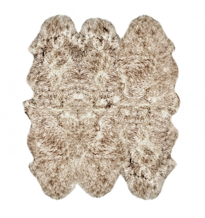 6' x 5.8' Animal Print Area Rug - Gradient Chocolate