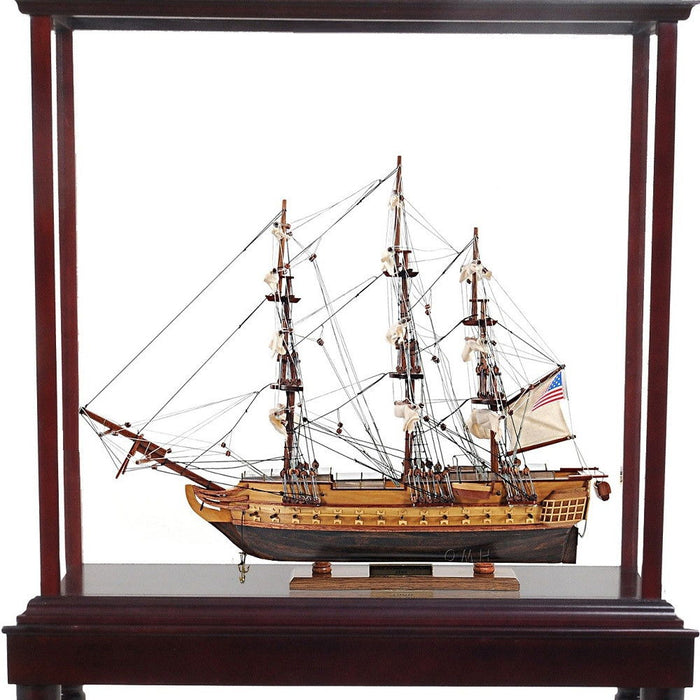 Hand Painted Model Boat Tabletop Sculpture (401932) - Brown