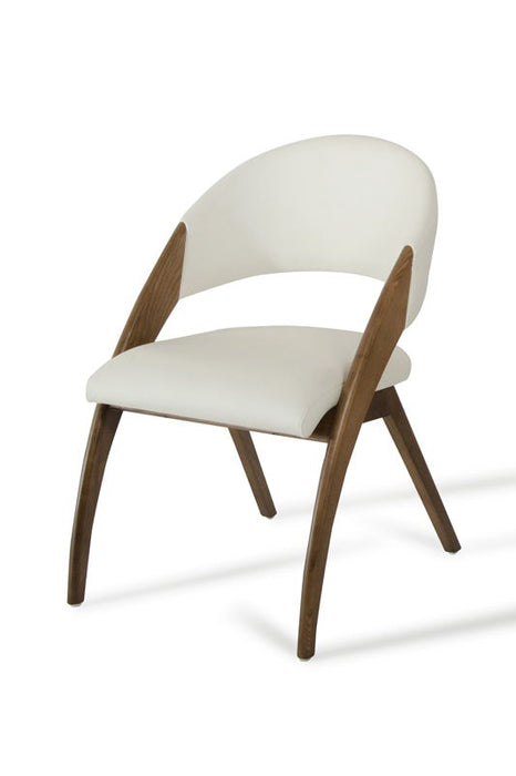 Faux Leather Open Back Dining Arm Chairs (Set of 2) - Brown