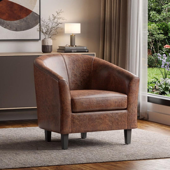 30" Leather Arm Chair - Brown