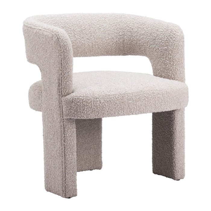 Boucle Contemporary Arm Chair - Beige