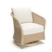 Signature Design by Ashley Stewarts Point beige swivel glider chair with cushion