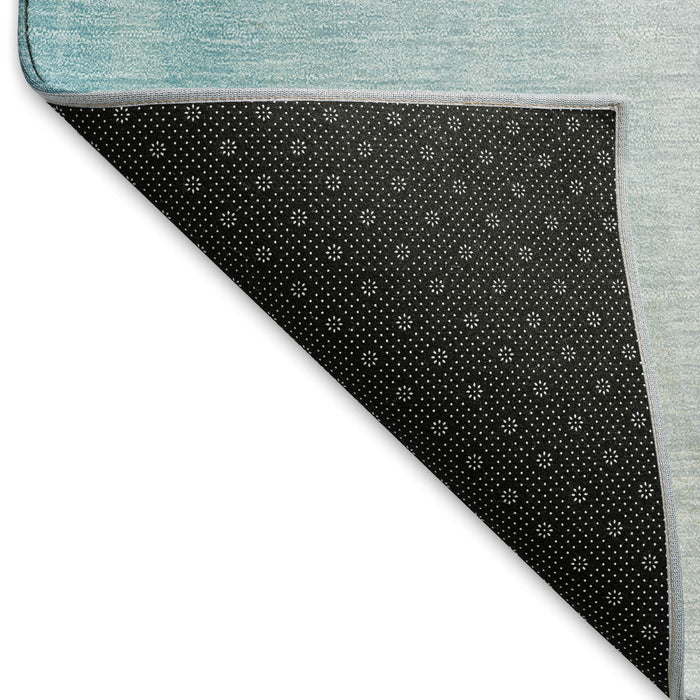 8' X 10' Nautical Washable Area Rug With UV Protection - Aqua
