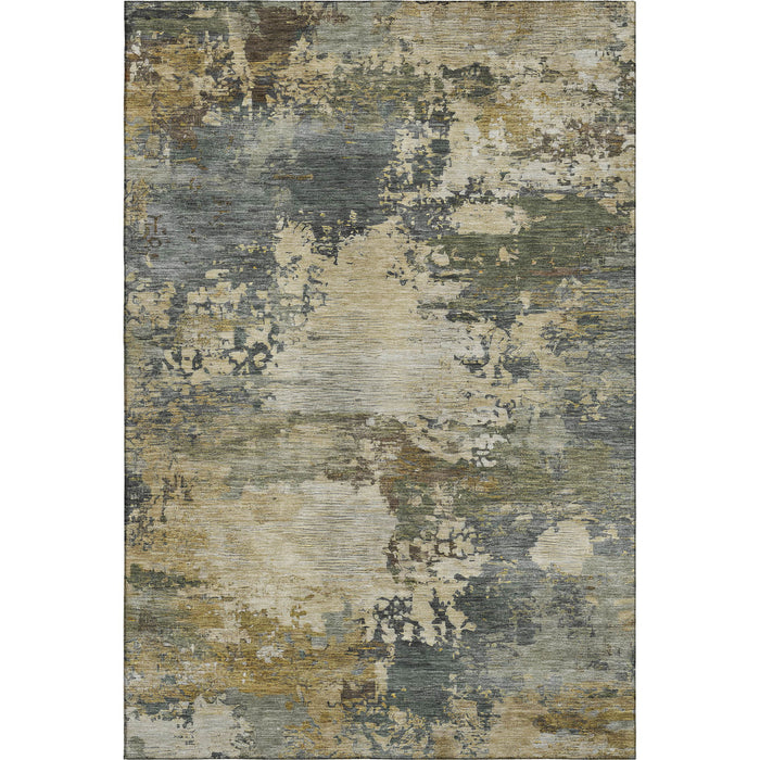 10' X 14' Abstract Washable Area Rug With UV Protection (717002) - Gray / Beige