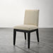 Set of two Roundhill Furniture Rocco contemporary beige solid wood dining chairs by Giga, showcasing sleek design and cushioned seats.