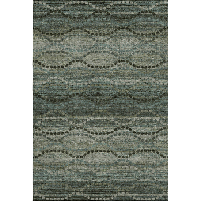 10' X 14' Abstract Geometric Washable Area Rug With UV Protection (715309) - Sage / Gray