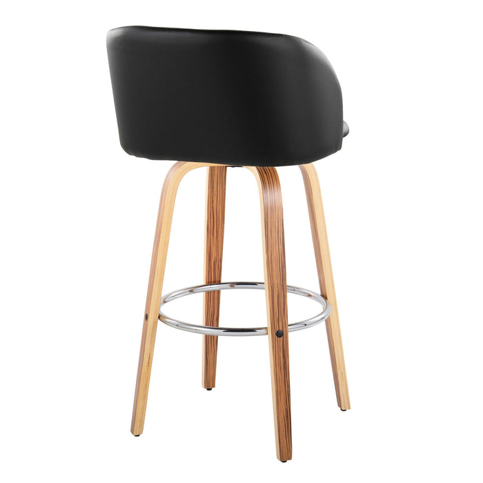 Fran - Fixed-Height Barstool (Set of 2) - Zebra Wood