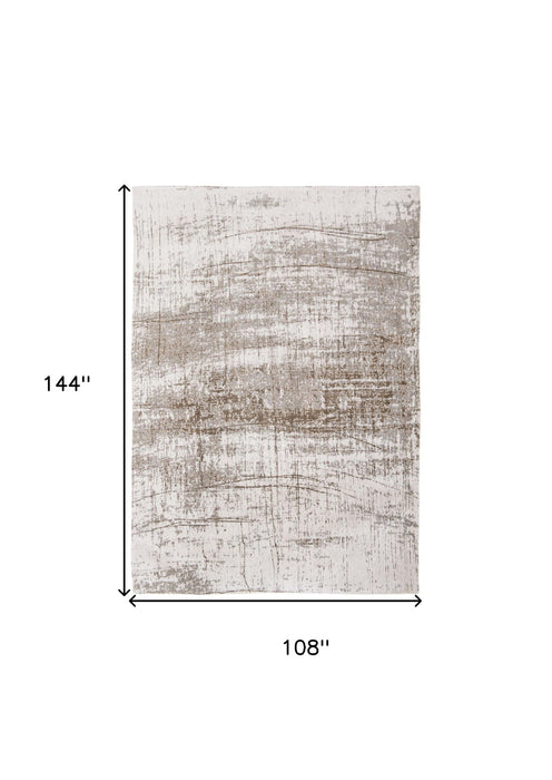 9' x 13' Abstract Non Skid Area Rug - Gray And Beige