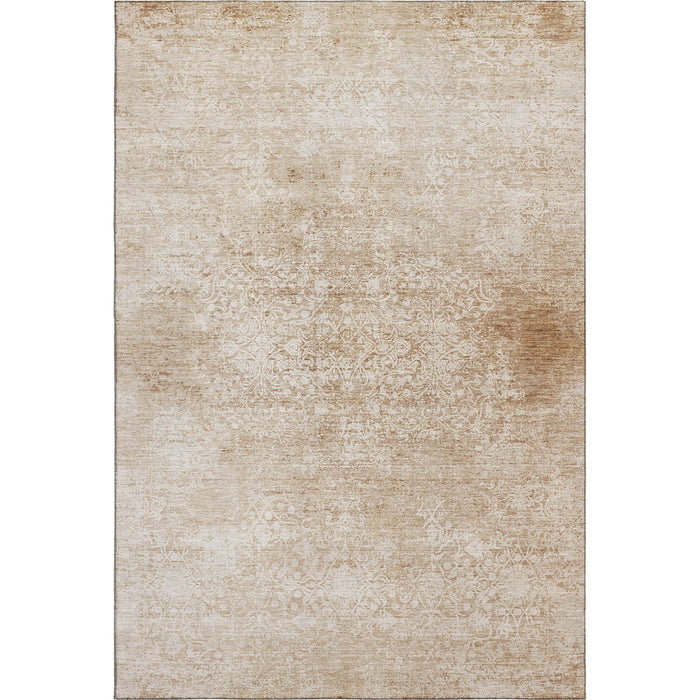 10' X 14' Oriental Washable Area Rug With UV Protection (700595) - Coral / Ivory