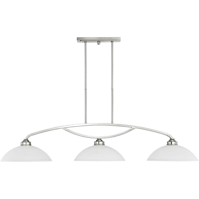 11" Three Light Dimmable Chandelier With Shades - Nickel