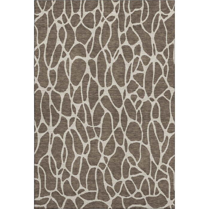 10' X 14' Geometric Washable Area Rug With UV Protection (680397) - Brown / Beige