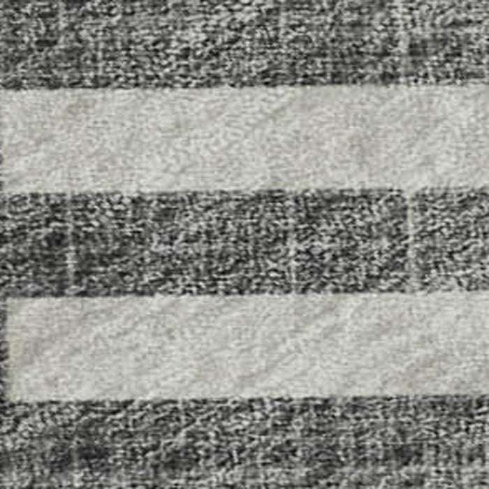 8' X 10' Geometric Washable Area Rug With UV Protection (652345) - Charcoal / Ivory