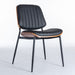 Set of 2 Giga mid-century modern dining chairs with walnut bentwood back, upholstered seat, metal legs, and adjustable feet.