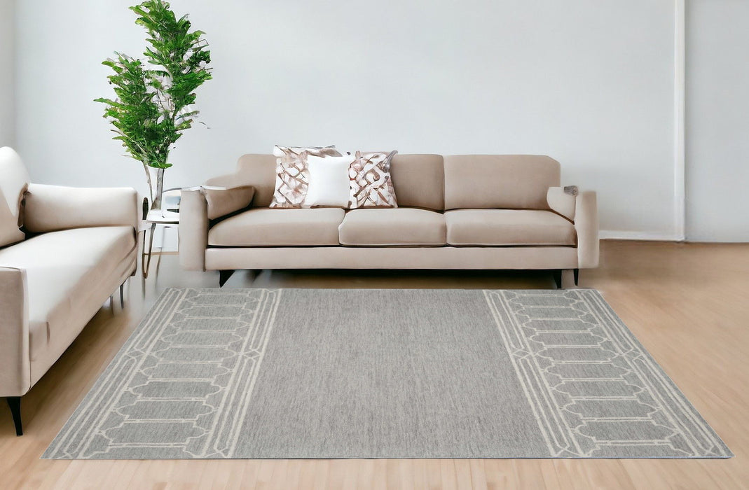 8' x 10' Wool Area Rug - Gray