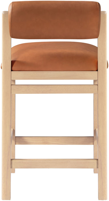Roundhill - Faux Leather Counter Stool - Natural Frame