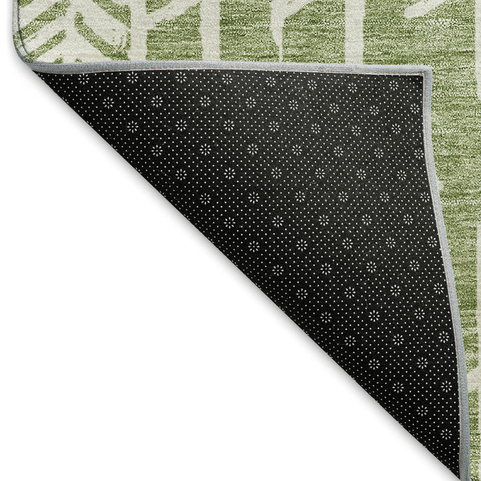 10' X 14' Tribal Washable Area Rug With UV Protection (672056) - Green / Ivory