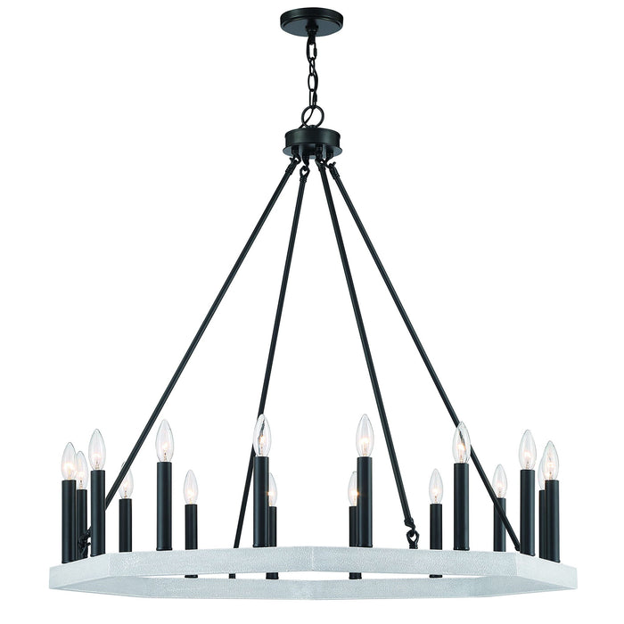 Candle Style Multi Light Metal Dimmable Chandelier - Black / White