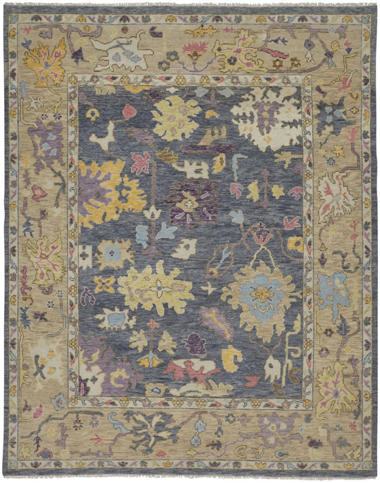 9' X 13' Wool Oriental Hand Knotted Area Rug With Fringe - Gold