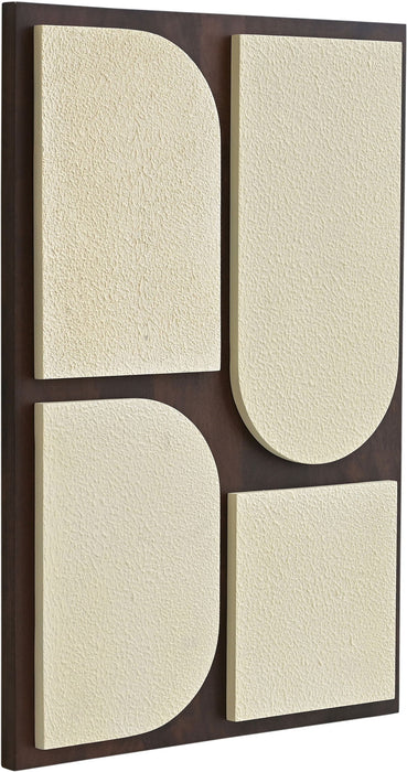 Mango wood wall decor by Meridian Furniture featuring two pieces of natural, handcrafted wall art for modern home interiors.