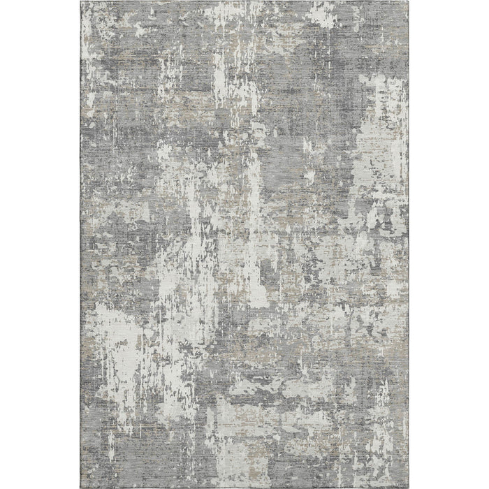 10' X 14' Abstract Washable Area Rug With UV Protection (679132) - Gray / Ivory