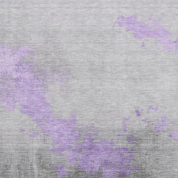 10' X 14' Abstract Washable Area Rug With UV Protection (706721) - Lavender / Gray