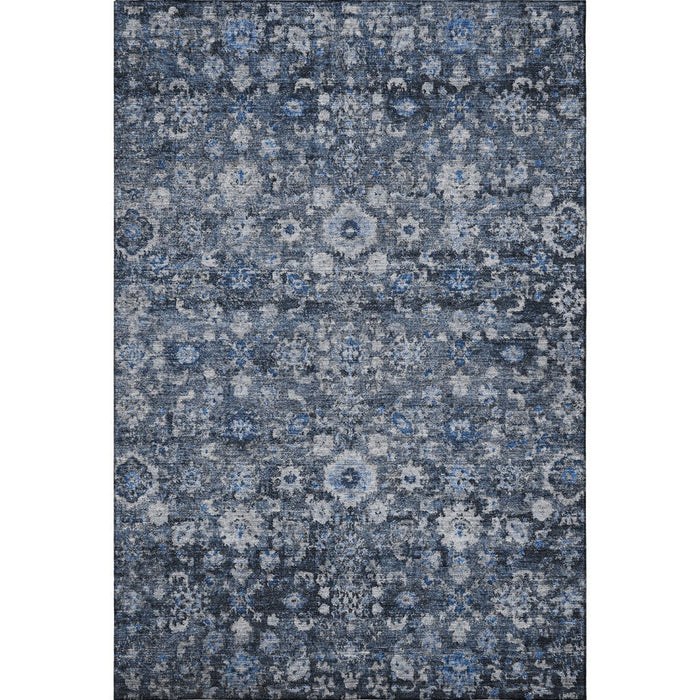 10' X 14' Oriental Washable Area Rug With UV Protection (653761) - Blue / Ivory