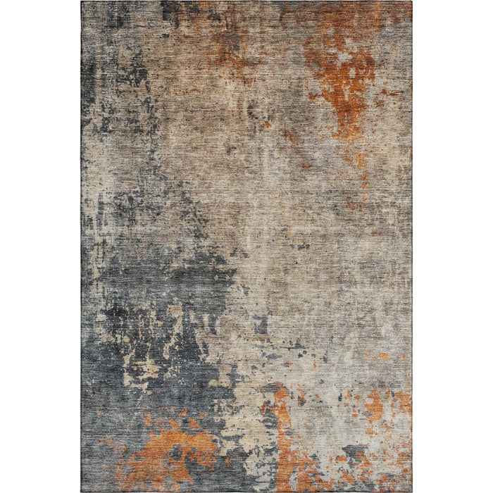 10' X 14' Abstract Washable Area Rug With UV Protection (688401) - Khaki / Beige / Blue