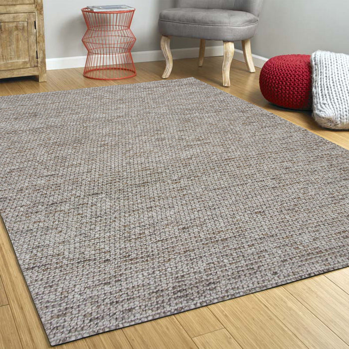 5' x 7' Wool Boucle Berber Style Area Rug - Natural