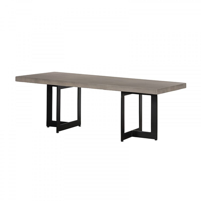 Modern Concrete Steel Coffee Table - Dark Gray And Black