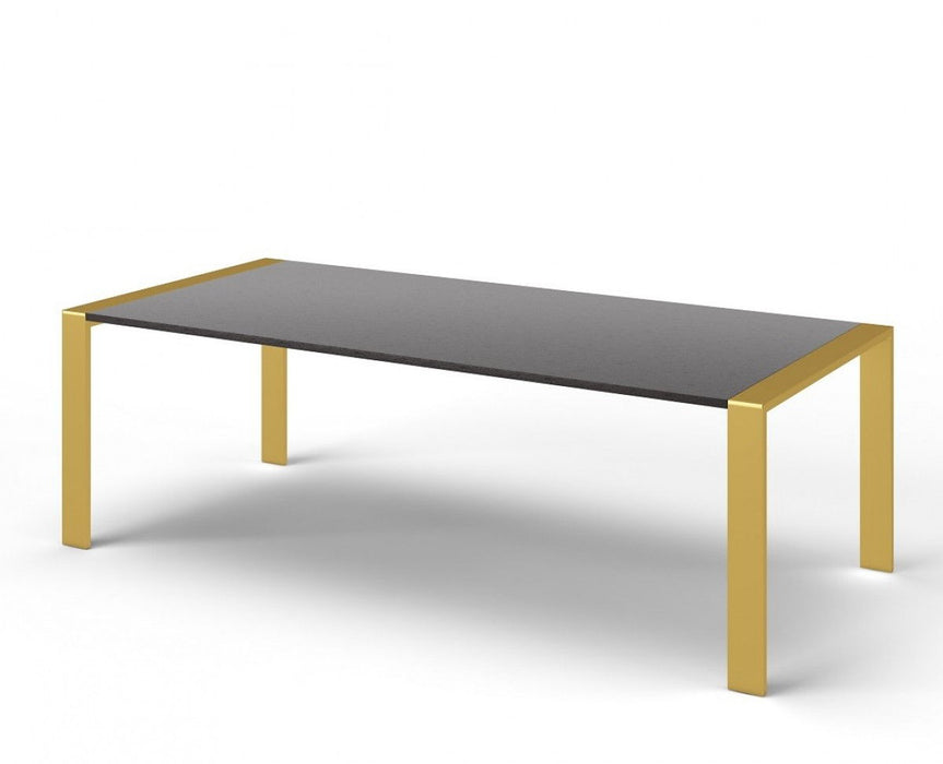 95" Stainless Steel Dining Table - Gray / Gold