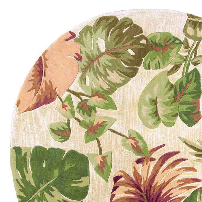 6' Round Wool Hand Tufted Area Rug - Beige