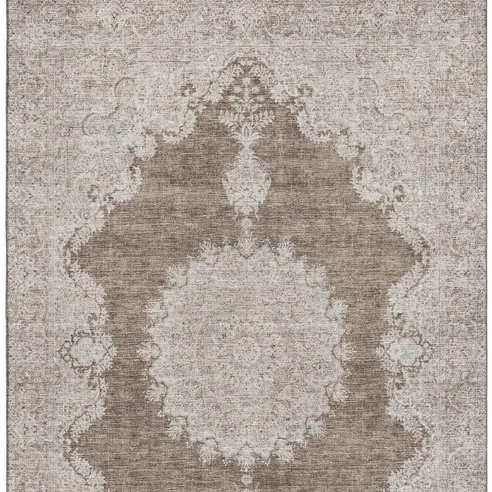10' X 14' Oriental Washable Area Rug With UV Protection (678892) - Brown / Ivory / Beige