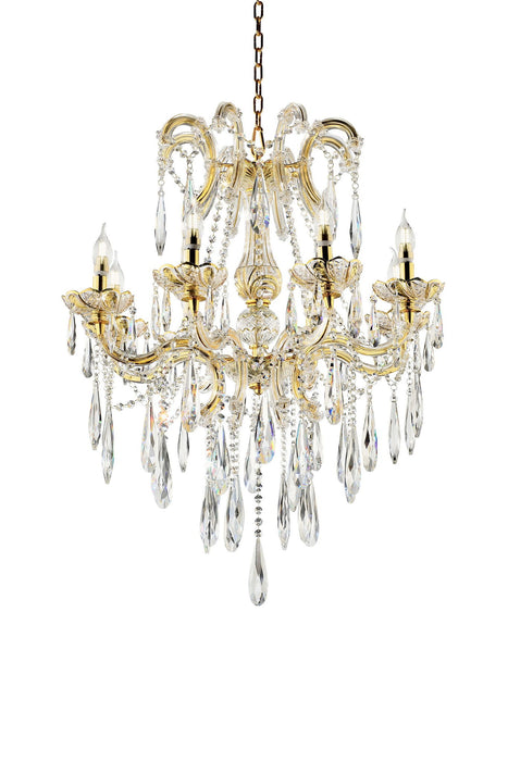 Candle Style Empire Transparent Glass Led Ceiling Light - White / Gold