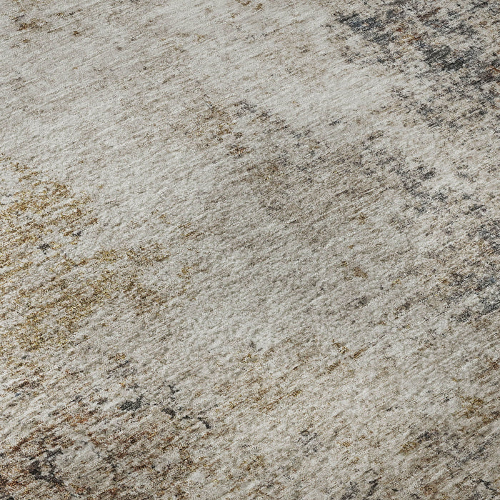10' X 14' Abstract Washable Area Rug With UV Protection (688225) - Beige / Gray / Copper