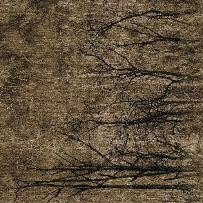 10' X 14' Floral Washable Area Rug With UV Protection (717272) - Brown / Charcoal