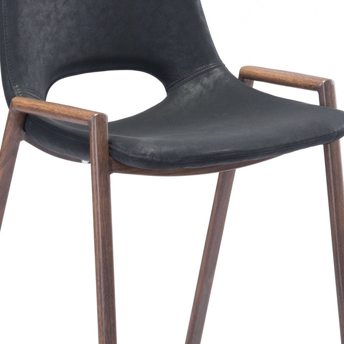 Steel Low Back Bar Height Bar Chairs (Set of 2) - Black And Brown