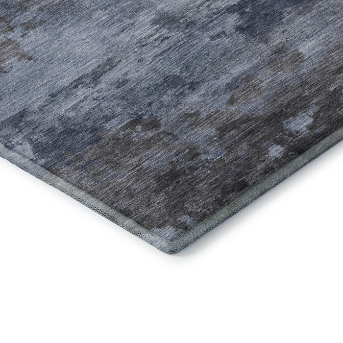 10' X 14' Abstract Washable Area Rug With UV Protection (717182) - Blue / Charcoal