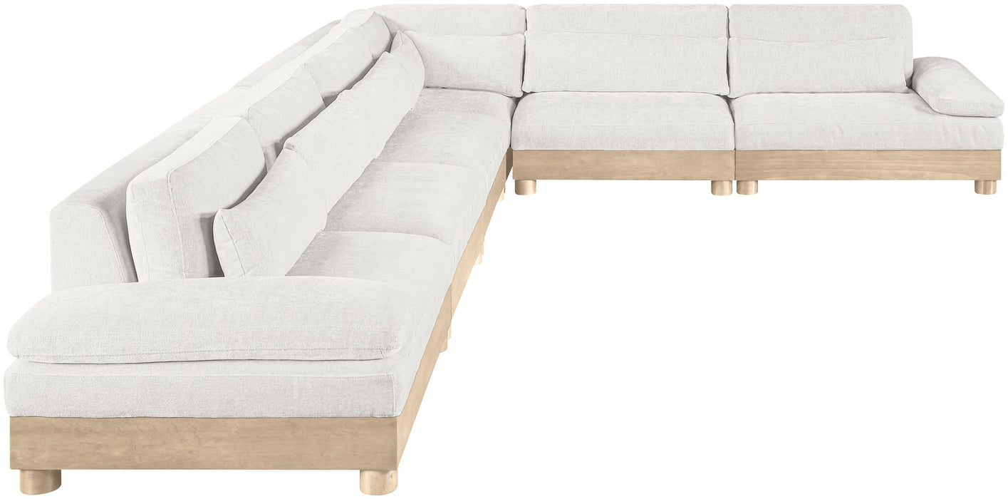 Turin - Chenille Fabric Upholstered Modular Sectional - White