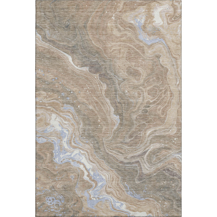 10' X 14' Abstract Washable Area Rug With UV Protection (697650) - Taupe / Beige / Gray