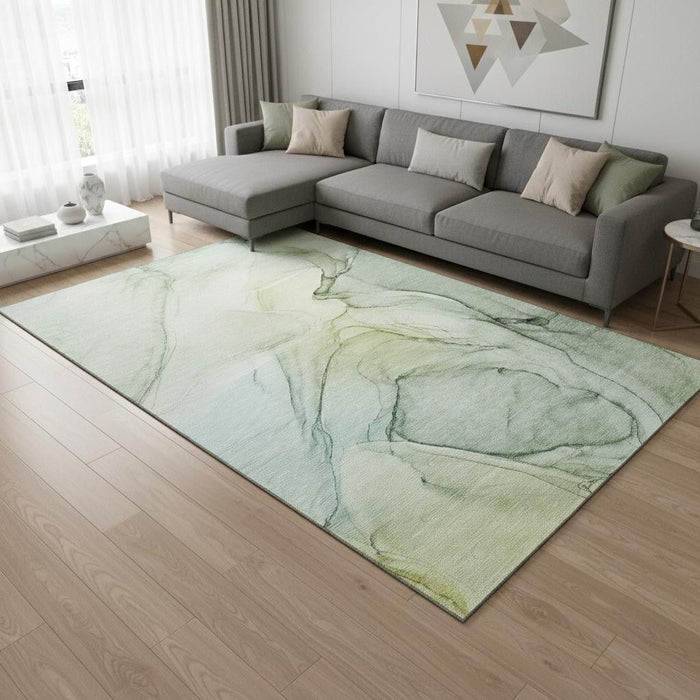 10' X 14' Abstract Washable Area Rug With UV Protection (646632) - Green / Ivory