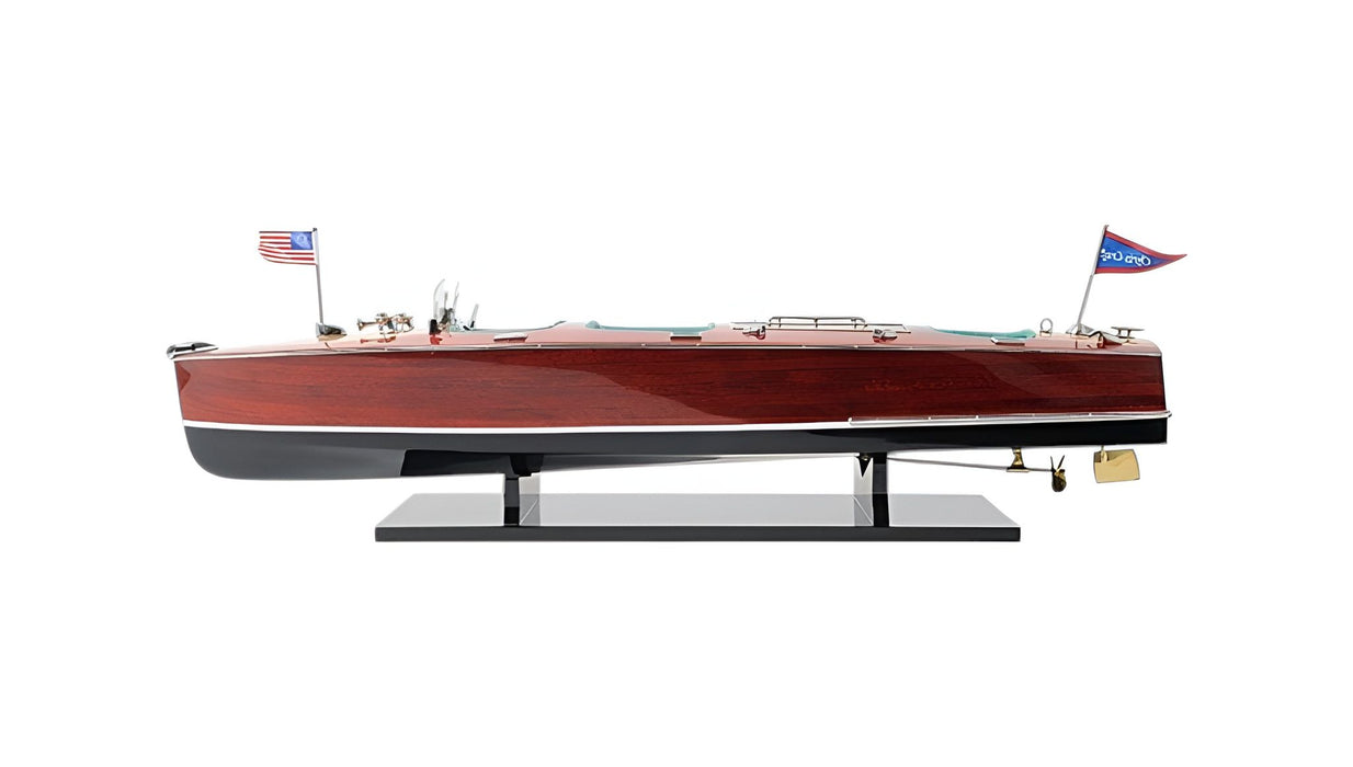 c1928 Chris Craft Triple Cockpit Large Painted Model - Brown