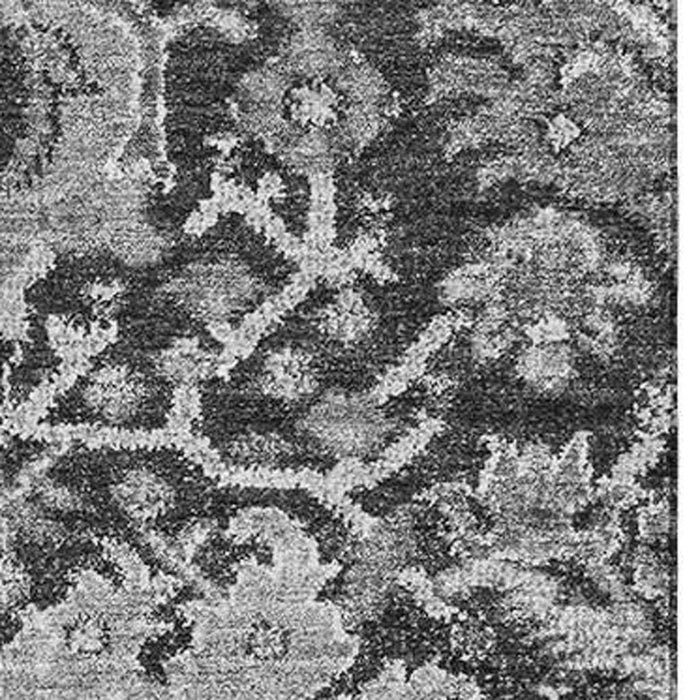 10' X 14' Damask Washable Area Rug With UV Protection (692976) - Gray / Silver / Charcoal