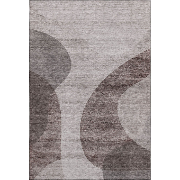 10' X 14' Geometric Washable Area Rug With UV Protection (654844) - Coffee / Taupe