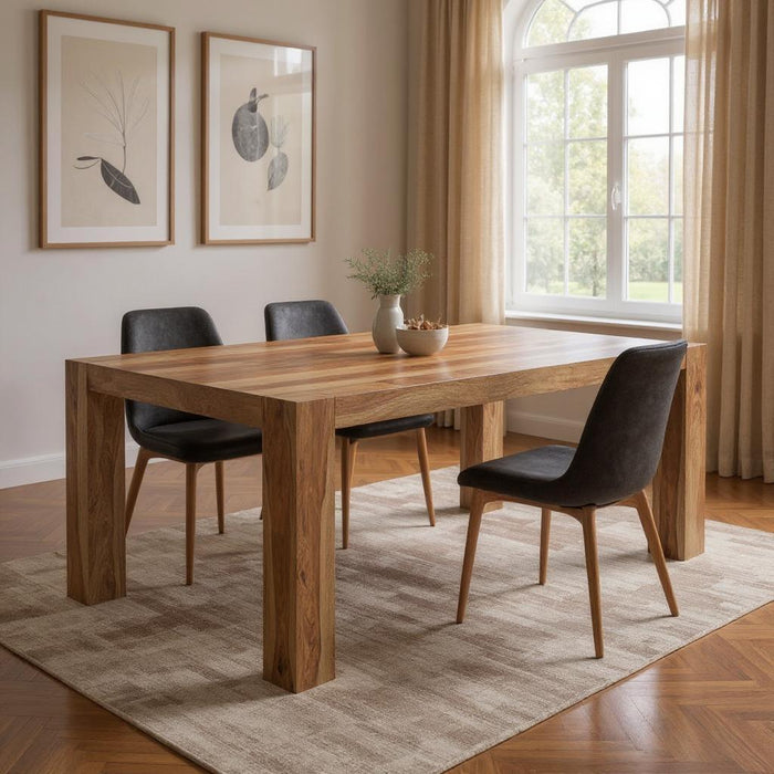 75" Solid Wood Dining Table - Brown